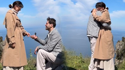 Ünlü oyuncu evleniyor... Deniz kıyısında romantik teklif