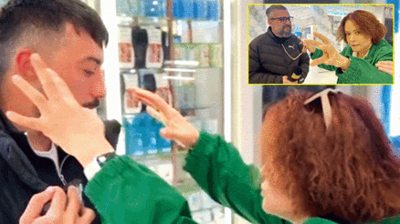 Müjde Arın gergin anları... Muhabirlerin üzerine yürüdü