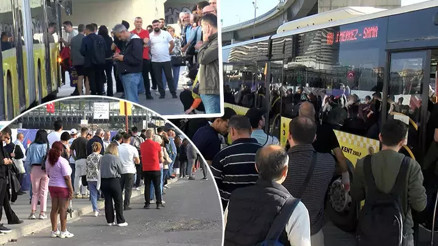 İstanbulda halk otobüsleri kontak kapattı Duraklarda yoğunluk oluştu