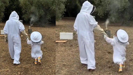 Bir zamanlar saraylarda yaşayan bir prensesti… Şimdi küçük kızıyla peteklerden bal topluyor