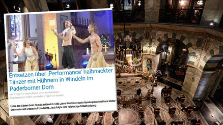 Almanyayı karıştıran dans gösterisi Kilisede tavuklarla şarkı söylediler... Binlerce kişi şikayetçi oldu: Dehşet verici Almanyayı karıştıran dans gösterisi Kilisede tavuklarla şarkı söylediler... Binlerce kişi şikayetçi oldu: Dehşet verici