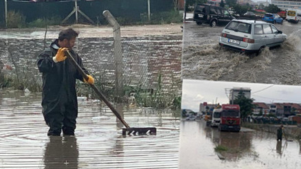 Birçok ilde sağanak yağış Sokaklar ve caddeler göle döndü