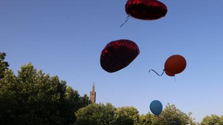 Kanseri yenen Ali Asaf için Diyarbakırda da balon uçurdular