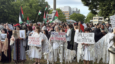 Berlin’de, Filistin’e destek gösterileri düzenlendi