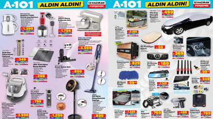 SATIŞA ÇIKIYOR A101 12 HAZİRAN AKTÜEL KATALOG || A101 afişi bu hafta ürünleri neler, yeni aktüel broşür ürünleri hangileri A101e bu Perşembe vantilatör, otomobil ürünleri, spor malzemeleri geliyor