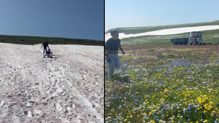 Haziran ayında kar sürprizi Bu ilimizde iki mevsim birden yaşanıyor
