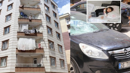 Mucize kurtuluş 1,5 yaşındaki çocuk 5’inci kattan düştü, o anlar kamerada