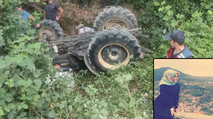 Sakaryada devrilen traktörün altında kalan 2 çocuk annesi hayatını kaybetti