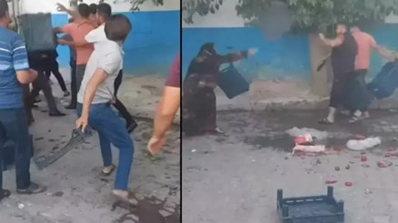 Pazarda alışveriş kavgası meydan savaşına döndü: O anlar kamerada