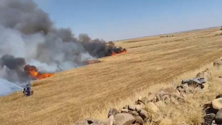 Şanlıurfada buğday tarlasında yangın: 1i ağır 5 yaralı