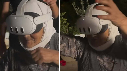 Hafize Nineye sanal gerçeklik gözlüğü taktılar, verdiği tepki gündem oldu