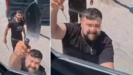 ‘Yol verme’ tartışmasında TIR’ın camlarını satırla kırdı