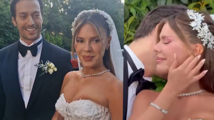 Nikahta gözyaşlarını tutamadılar...Merve Dinçkol ile Feyyaz Şerifoğlu evlendi