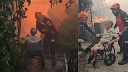 İHH Arama Kurtarma İzmir ekibi, Seferihisar’daki yangında evi yanan engelli kişiyi kurtardı