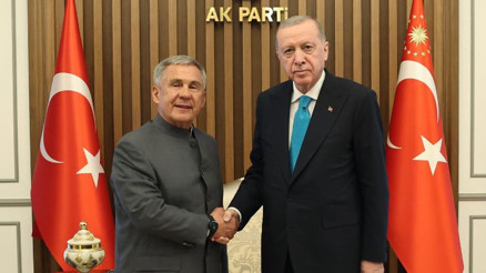 Cumhurbaşkanı Erdoğan, Tataristan Cumhuriyeti Reisi Minnihanovu kabul etti