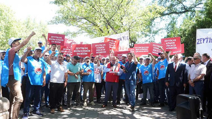 Muğlalı işçilerden Meclis önünde enerji ve maden düzenlemesine ilişkin açıklama