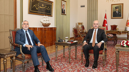 TBMM Başkanı Kurtulmuş, Bakan Işıkhan ve TOBB Başkanı Hisarcıklıoğlunu kabul etti