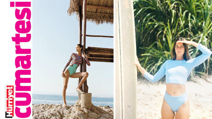 Uzun kollu mayolar, kısa şortlar