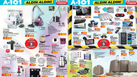 SATIŞTA A101 KATALOĞU BU HAFTA ÜRÜNLERİ 10 TEMMUZ 2025 || A101 yeni Aldın Aldın kataloğunda neler var A101 indirim afişi ile tavan vantilatörü, valiz seti, halı ve koltuk yıkama makinesi raflara geldi