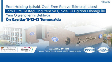 Özel Eren Fen ve Teknoloji Lisesi yeni öğrencilerini bekliyor Ön kayıtlar 11-12-13 Temmuz’da