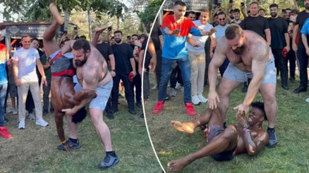 Dünyaca ünlü yayıncı Speed, Çekmeköy’de yağlı güreş yaptı