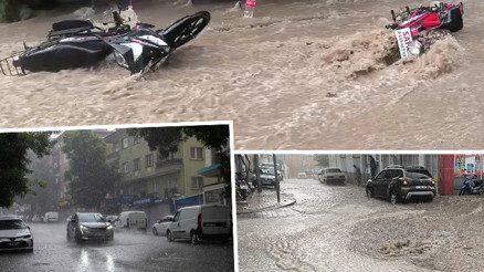 Meteoroloji uyarmıştı Sağanak bir anda bastırdı, cadde ve sokaklar göle döndü