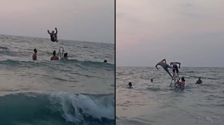 Hatayda denizin ortasına kurdular Böylesi daha önce görülmedi