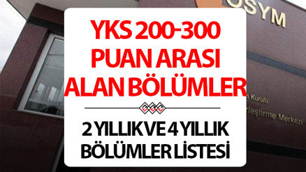 YKS 200, 210, 220, 230, 240, 250, 260, 270, 280, 290, 300 puanla nereye girebilirim 2 ve 4 yıllık YKS 200-300 puan ile alan üniversiteler YKS 200, 210, 220, 230, 240, 250, 260, 270, 280, 290, 300 puanla nereye girebilirim 2 ve 4 yıllık YKS 200-300 puan ile alan üniversiteler