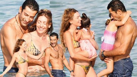 Kenan İmirzalıoğlu ve Sinem Kobal kızları ile tatilde... Mutlu aile
