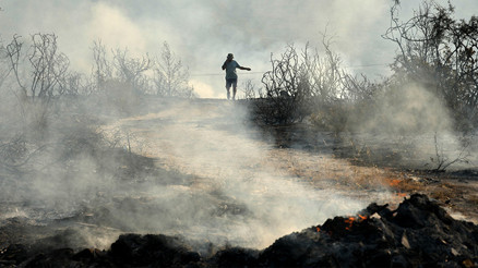 Güney Kıbrısta orman yangını Turistik kasaba küle döndü... Alevlerden kaçan iki kişi yanarak öldü