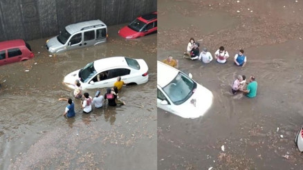 Sağanak yağışta onlarca araç ve vatandaş mahsur kaldı