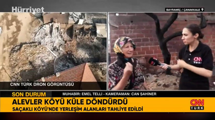 Çanakkaledeki orman yangını, köyü enkaza çevirdi