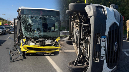 İETT otobüsü ile minibüs çarpıştı, yolcu yaralandı