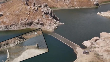 Baraj suyu çekilince 30 yıl önce yapılan Çağlayan Köprüsü ortaya çıktı