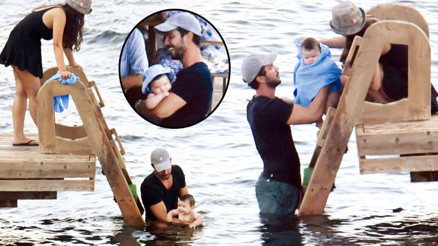 Pınar Deniz ile Kaan Yıldırımın oğulları Fikret Hakanın deniz keyfi