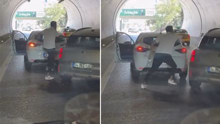 Ümraniyede tünelde yol verme kavgası