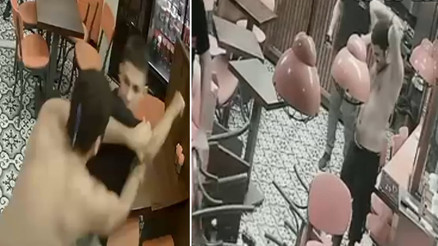 Ensesine saplanan bıçakla hastaneye gitti Sarıyerde dehşet anları kameraya yansıdı