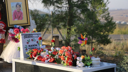 Narin Güranın öldürülmesinin üzerinden 1 yıl geçti... Mezar ziyaretinde duygusal anlar yaşanıyor