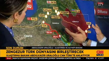 Bakan Uraloğlu, Zengezur Koridorunu CNN Türkte anlattı Bakan Uraloğlu, Zengezur Koridorunu CNN Türkte anlattı