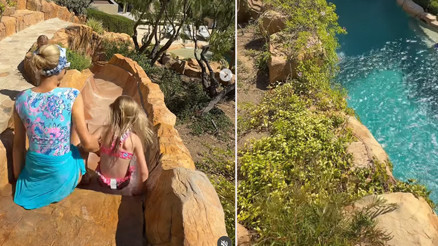 Havuz da neymiş, su kaydırağı bile var...Ömre bedel evinden ilk pozlar geldi Herkes orada bir tek kocası yok