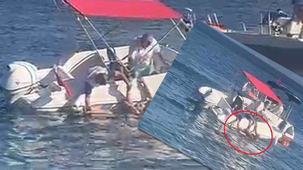 Muhtar denizde dehşet saçtı Sürat teknesiyle kadına çarpıp ağır yaraladı
