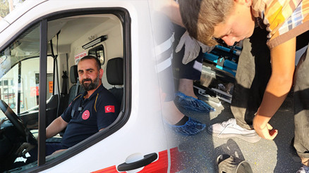 Ambulans şoföründen takdir toplayan hareket: Göreve gitti, istasyona galoşla döndü