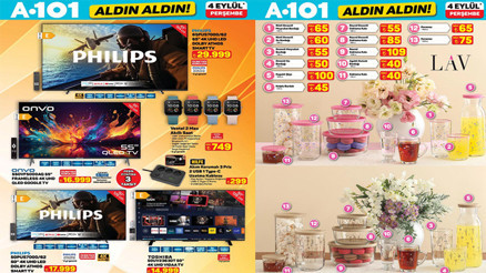 A101 4 EYLÜL AKTÜEL KATALOĞU - YENİ ÜRÜNLER RAFLARDA || A101 afişi bu Perşembe ürünler neler A101 broşürü ile ilk yardım kiti, elektrikli araç, nevresim seti satışta