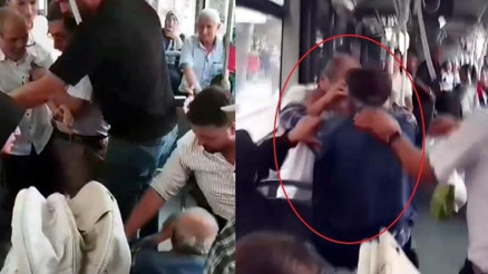 Otobüste önce binme kavgası, yumruklar havada uçuştu