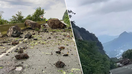 Artvinde heyelan: Karadeniz Sahil Yolu ulaşıma kapandı
