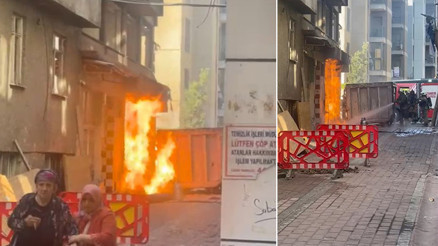 Zeytinburnunda binada doğal gaz kaçağı nedeniyle yangın çıktı