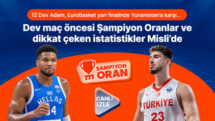 12 Dev Adam, EuroBasket yarı finalinde Yunanistan’a karşı… Dev maç öncesi Şampiyon Oranlar ve dikkat çeken istatistikler Misli’de 12 Dev Adam, EuroBasket yarı finalinde Yunanistan’a karşı… Dev maç öncesi Şampiyon Oranlar ve dikkat çeken istatistikler Misli’de