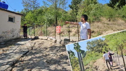 10 yıllık yolu beton bloklarla kapattı Evine ulaşamayan aile isyan etti