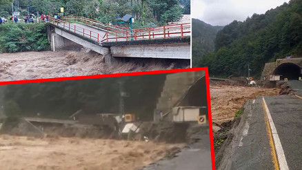 Rizede sağanak alarmı Köprü çöktü, vatandaşlar mahsur kaldı... Ayder Yaylasının yolu kapandı
