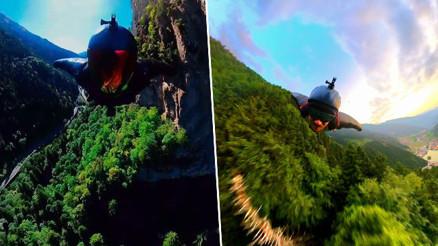 Yarasa adam Sümeladan uçtu 250 kilometre hıza ulaştı Yarasa adam Sümeladan uçtu 250 kilometre hıza ulaştı